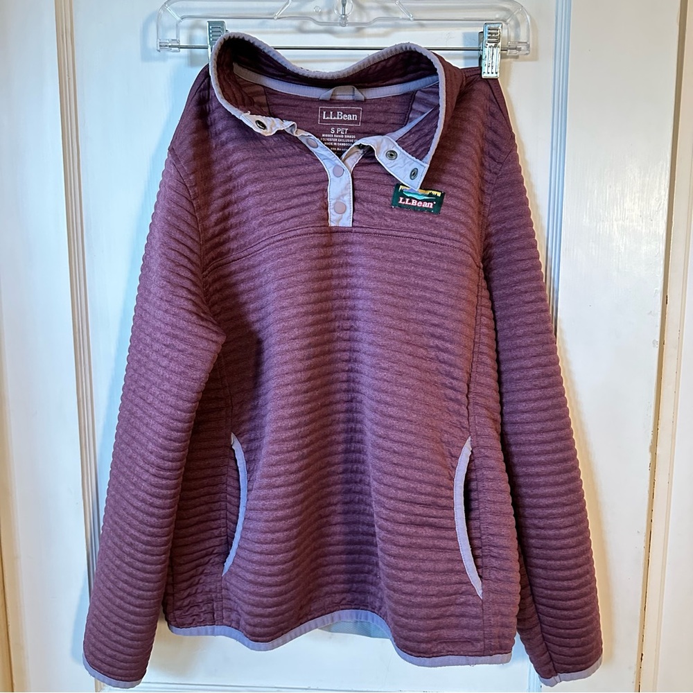 LLBean maroon 3/4 sweater maroon size small petite
